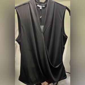 NWT Adrianna Papell sleeveless wrap solid knit top